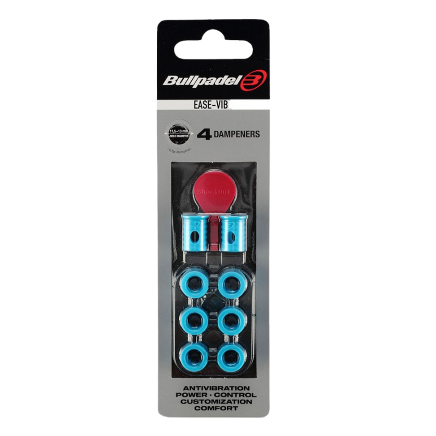 Antivibrateurs Bullpadel Ease Vibe x4 Bleu